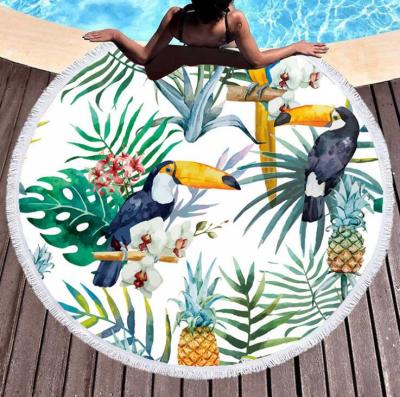 China Custom LOGO Microfiber Round Beach Towel Full Color Printing QUICK DRY Mandala Beach Towel Round for sale