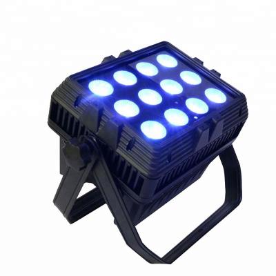 China Theme Park DJ Party 12*12W RGBWAUV Battery Operated and Wireless 6in1 Outdoor DMX Brought Light for sale