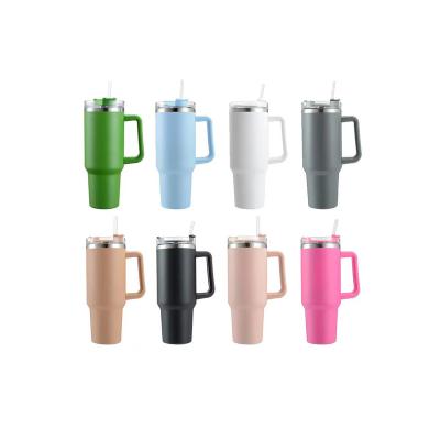 China New Arrival 40oz Disposable Stainless Steel Double Wall Insulated Beer Tumbler Mug Coffee Tea Milk Water Bottle With Straw for sale