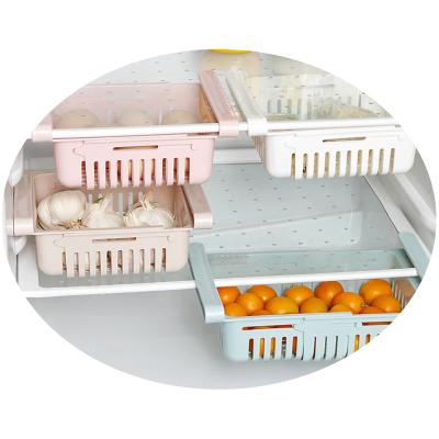 China Modern High Quality Shelf Rack Freezer Fridge Rack Storage Boxes Home Refrigerator Organizer Kitchen Drawer Plastic Space for sale