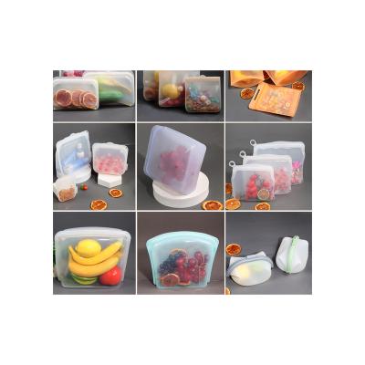 China New Arrival Collapsible Silicone Food Storage Bag Reusable Zipper Container Folding Waterproof Food Storage for sale