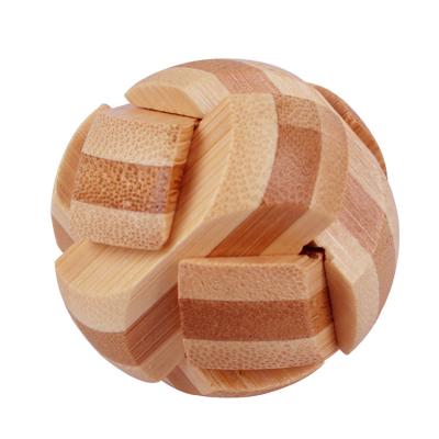 China DIY 3d puzzle cube educational toy soccer ball Kongming lock riddle bamboo puzzle toy for unisex children for sale