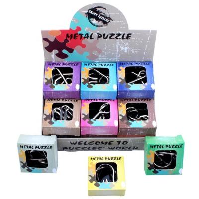 China Educational Toy 24Pcs/PQD IQ Tester Jigsaw Brain Teaser Puzzles 3D Metal Puzzle for sale