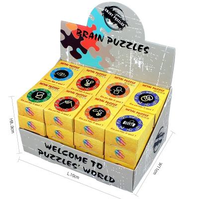 China Educational Hot Selling Toy 32PCS/Set Brain Teaser Metal Puzzle Amazon Q.I. Puzzle With PDQ for sale