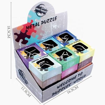 China Educational Toy 24Pcs/PQD 3D Metal Jigsaw IQ Tester Puzzle Brain Teaser 3D Puzzles For Children for sale