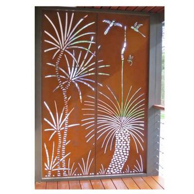 China American Style Laser Cut Decoration Corten Decorative Panels Garden Privacy Screen And Rusty Look Gardening Panels for sale