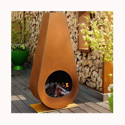 China Customized Outdoor Decorative Fire Pit Stocked Metal Brazier Outdoor Rusted Corten Fire Pit Garden for sale