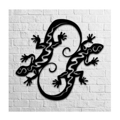 China Fashion Minimalist Wall Art Gecko Metal Lizards Home Decoration Wall Decoration for sale