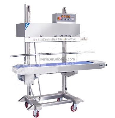 China Food Date Printing Hand Sealer Continuous Poly Bag Heat Sealing Machine for sale