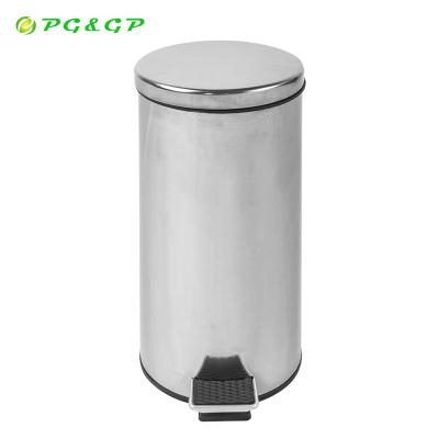 China Rolling Cover Type 30L Indoor Tiny Square Round Metal Press Waste Modern Trash Can With Lid for sale