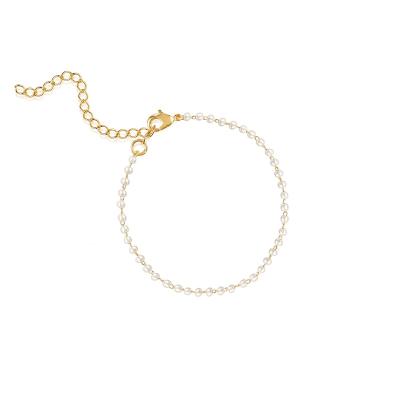 China Yadoo Vermeil Jewelry Fashion Design 925 Sterling Silver 18k Women Delicate Pearl CLASSIC High Quality Gold Plated Chain Bracelet for sale