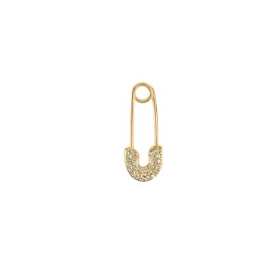 China Yadoo Vermeil CLASSIC Jewelry S925 Sterling Silver 18k Gold Plated Women Small Good Diamond Pave Safety Pin Charm for sale