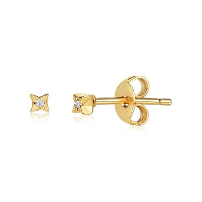 China Yadoo Vermeil CLASSIC Jewelry S925 Sterling Silver 18k Gold Plated Women Small Diamond Stud Earrings Punk for sale