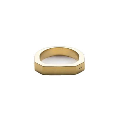 China Yadoo Vermeil CLASSIQUE Jewelry S925 Sterling Silver 18k Gold Plated Men Wholesale Simple Hex Ring for sale