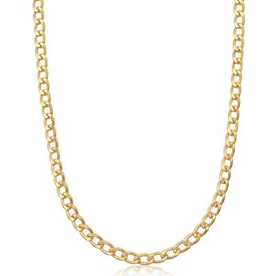 China Yadoo Vermeil Jewelry S925 Sterling Silver 18k Gold Plated Mens Hip Hop 6mm Gold Cuban Link Chain Necklace CLASSIC for sale