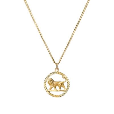 China Yadoo Vermeil CLASSIC Jewelry S925 Sterling Silver 18k Gold Plated Mens Good Lion Pendant Lev Necklace for sale