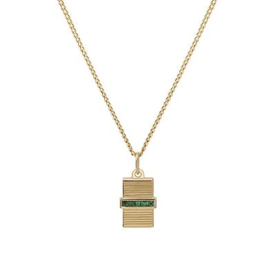 China Yadoo Vermeil CLASSIC Jewelry S925 Sterling Silver 18k Gold Plated Men Emerald Zircon Pendant Vault Necklace for sale