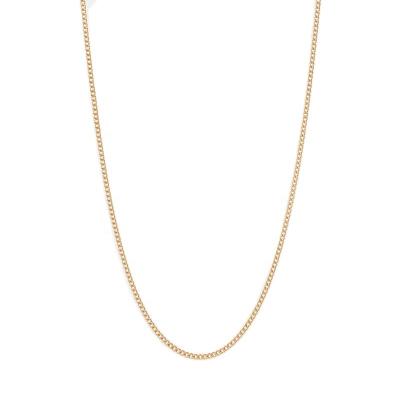 China Yadoo Vermeil CLASSIQUE Jewelry S925 Sterling Silver 18k Gold Plated Men Fine 2mm Cuban Chain Necklace for sale