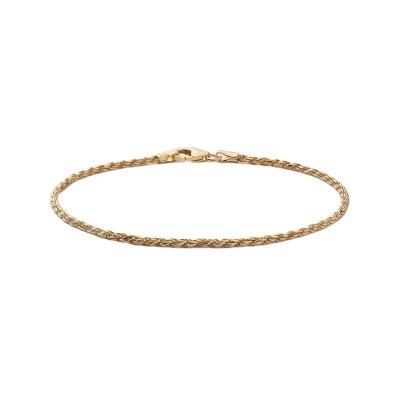 China Yadoo Vermeil CLASSIQUE Jewelry S925 Sterling Silver 18k Gold Plated Men Fine 1.8mm Rope Chain Bracelet for sale