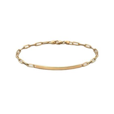 China Yadoo Vermeil CLASSIQUE Jewelry S925 Sterling Silver 18k Gold Plated Men Fashion Design 2.5mm ID Volt Chain Bracelet for sale