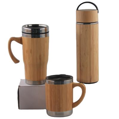 China Wholesale Custom Disposable Metal Cups Stainless Steel Travel Reusable Bamboo Natural Bamboo Coffee Mug for sale