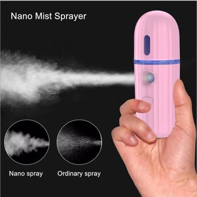 China Mini Nano Micro Mist Hair USB Beauty Mist Moisturizer MIQMI Electric Rechargeable Water Humidifier Sprayer Portable Spa Facial Steamer for sale