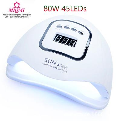 China MIQMI SunX5 LED Nail Lamps Max 45 LED UV Lamps Nail Lamps 45 LED Super UV Gel Nail Polish Super Sun 80W Super UV Gel Nail Polish Fast Cure Professional Dryer for sale