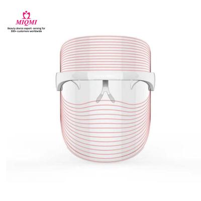 China Skin Tightening Wireless Beauty LED Face Mask MIQMI Masks 3color LED Light Photon Face Mask Pdt Therapy Portable Facial LED Skin Light for sale