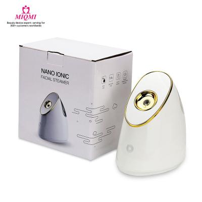 China MIQMI 2021 Personal Face Steamer 100ml Personal Spa Steamer Home Lighting Portable Facial Skin Moisturizing Hot Cold Mini Face Steamer for sale