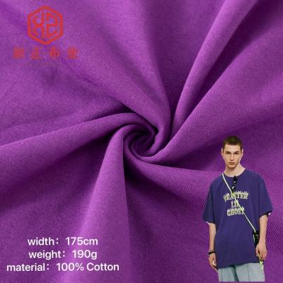 China Water Treatment Manufacturer Polyester Garment Plain Anti-Shrink 100% Cotton Knit Fabric For Casual Men's Dressing for sale