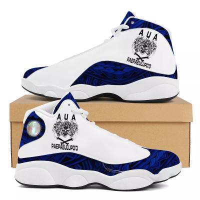 China Samoa Team Sports Polynesian Big 48 Small MOQ Sneakers Sports Basketball Shoes Pattern Design Active Wholesale Custom Sports Shoes for sale