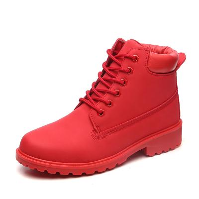 China Factory Wholesale Breathable Heightening Boots For Men Classic High Top Lace Up Ankle Work Women Leather Boots for sale