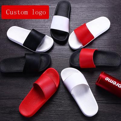 China Durable Custom Print Logo Pattern Unisex Black Plain Mens EVA PVC Sandals Slides Slippers Sandals For Man for sale