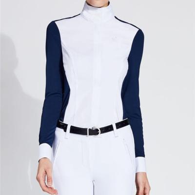 China High Quality Equestrian Show Shirts Long Sleeve Fabric CoolMax Equestrian Shirt for sale