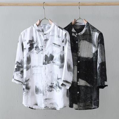 China Anti-pilling Hawaiian Customized Summer Oversize Casual Oversized Canvas Logo Shirts Touch Up Custom Print All Over Men's Printed Shirt for sale