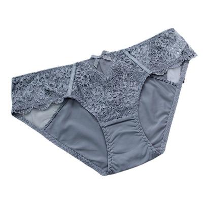 China Spandex/Polyester Spandex/Polyester Lace And Silk Low Waist Underwear Women'S Cotton Sheer Seamless Panties for sale