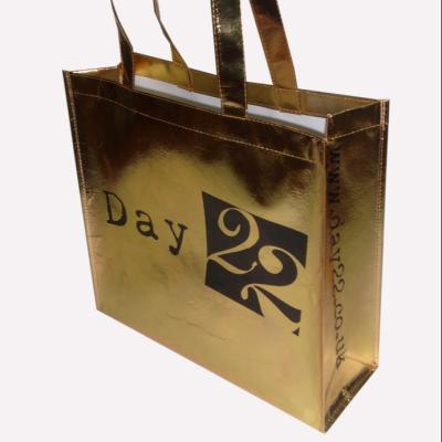 China Gold Metallic Laminated Non Woven Shopping Bag Eco - Friendly for sale