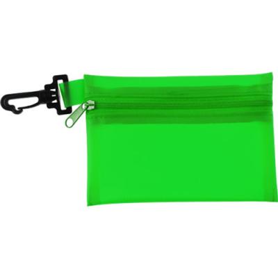 China Small Recyclable Colorful PVC Zipper Bag With Hang for sale