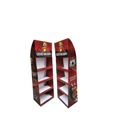 China Eco-Friendly Installation Beautifully Designed Easy Folding Corrugated Display Stand Paper Holders For Shops for sale