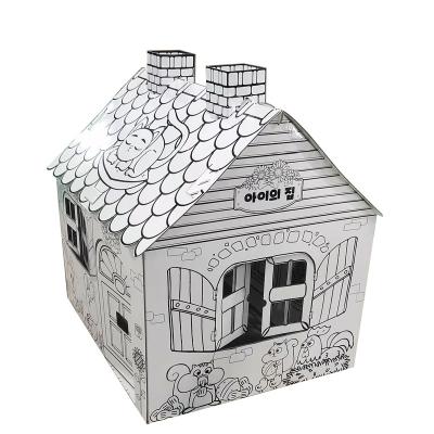 China Eco-Friendly Improve Ability Children's Manual Children's Educational Toy Set DIY Painting Paper House For Kid for sale