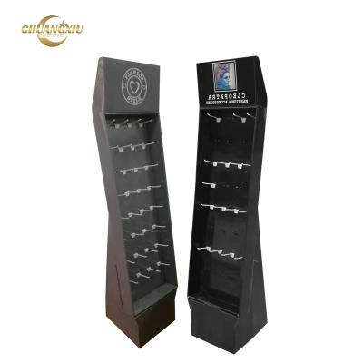 China Recyclable material technology produces high quality and durable standing display rack use of various exhibition paper rack for sale