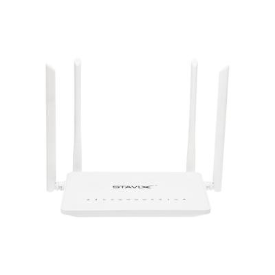 China FTTH AC Wifi Modem 4 Antennas Optical Network Terminal Stavix ONU GPON FTTH TR069 ONT ANATEL OMCI 4GE+ 1POTS+USB+WPS+1200 for sale