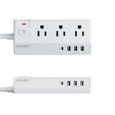 China PD20W For USB-C Port New Design PD20W Multifunctional Charger Smart Power Strip With USB With 3 US Outlet Surge Protector for sale