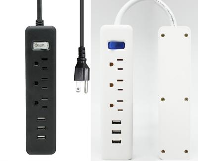 China USB Fast Charging Electric Charging Desktop Socket With Usb 3 Port Us Outlet Power Strip Surge Protector for sale