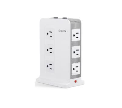 China With Surge Protector Us Outlet 15A 110V 12 Outlet AC 900J Surge Protector Power Bar Tower Usb Charger Power Strip With Extension Cable for sale