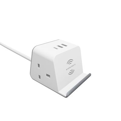 China With Phone Holder UK Standard Outlet Adapter Smart Power Board With Left USB Cube Plug Surge Protected Extension Advance Type C for sale