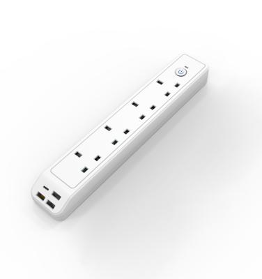 China AC 220-250V Portable 13A Power Strip 4 Way UK Outlet 4 Usb Multi Slots Extension Lead With Usb C Ports And Extension Cord for sale