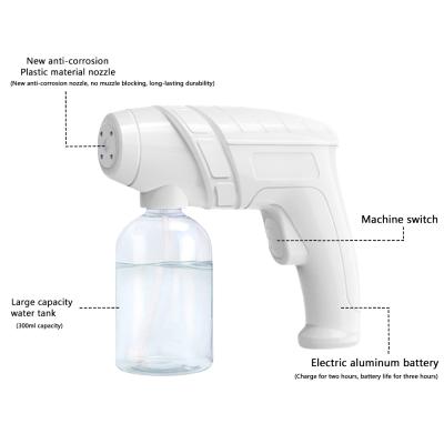 China Ready To Board Portable Electric Cordless Spray 300Ml Atomizer With Battery Power Mist Disinfection Nano Spray Gun for sale