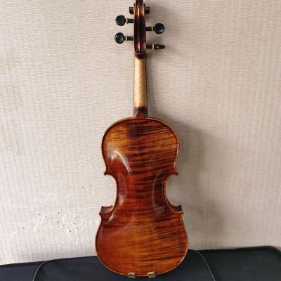 China Wholesale flawless natural solidwood flamed handmade violin in stock for sale