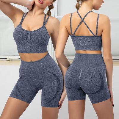 China Women's Waist Bra Chest Strap Seamless Breathable Crossover Thin Support Crac! crack! shorts gym fitness set sportswear for sale